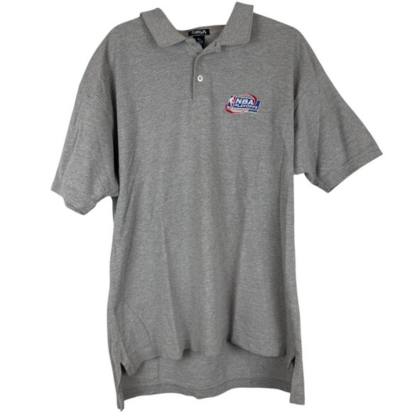 Vintage NBA Playoffs 2000 Embroidered Gray Collared Short Sleeve Polo - XL - Picture 1 of 5